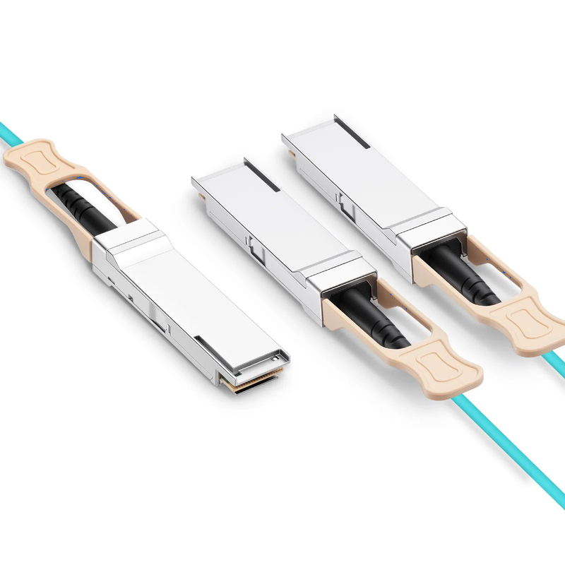 SFPS 20m (66ft) 200G QSFP56 4 x 50G PAM4 to 2 x 100G QSFP28 4 x 25G NRZ Active Breakout Optical Cable forFOSwitches