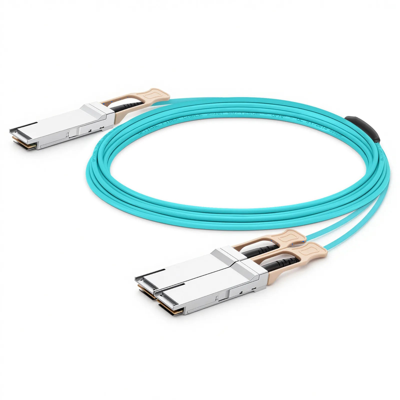 SFPS 30m (98ft) Generic Compatible 200G QSFP56 4 x 50G PAM4 to 2 x 100G QSFP28 4 x 25G NRZ Active Optical Breakout Cable