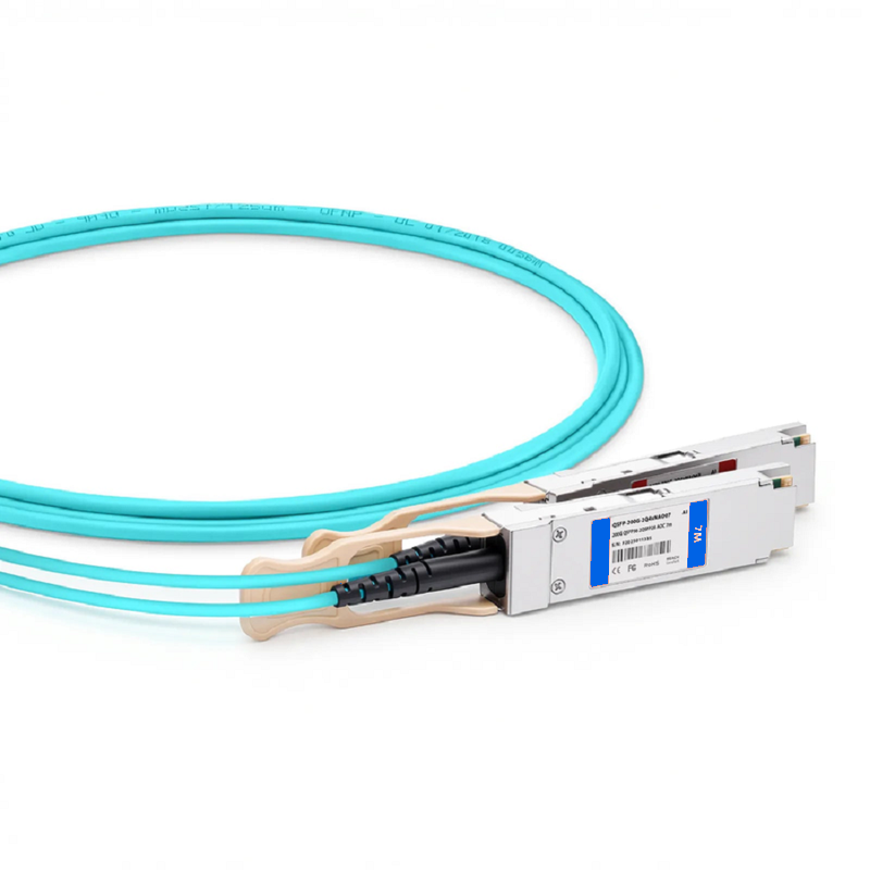 SFPS 5m (16ft) 200G QSFP56 4 x 50G PAM4 to 2 x 100G QSFP28 4 x 25G NRZ Active Breakout Optical Cable forFOSwitches