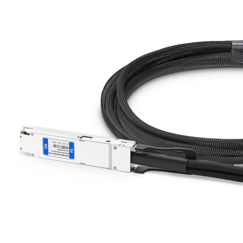 SFPS 2m (7ft) NVIDIA/Mellanox Compatible 800G OSFP 8 x 100G PAM4 Finned Top to 2 x 400G OSFP 4 x 100G PAM4 Flat Top Ethernet Active Electrical Copper Breakout Cable