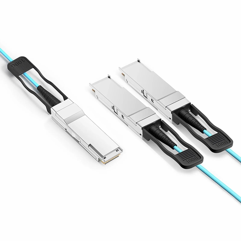SFPS 3m (10ft) Cisco Compatible 100G QSFP28 4 x 25G NRZ to 2 x 50G QSFP28 2 x 25G NRZ Active Optical Breakout Cable