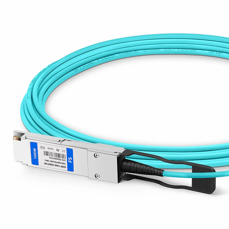 SFPS 100m (328ft) Cisco Compatible 100G QSFP28 4 x 25G NRZ to 2 x 50G QSFP28 2 x 25G NRZ Active Optical Breakout Cable