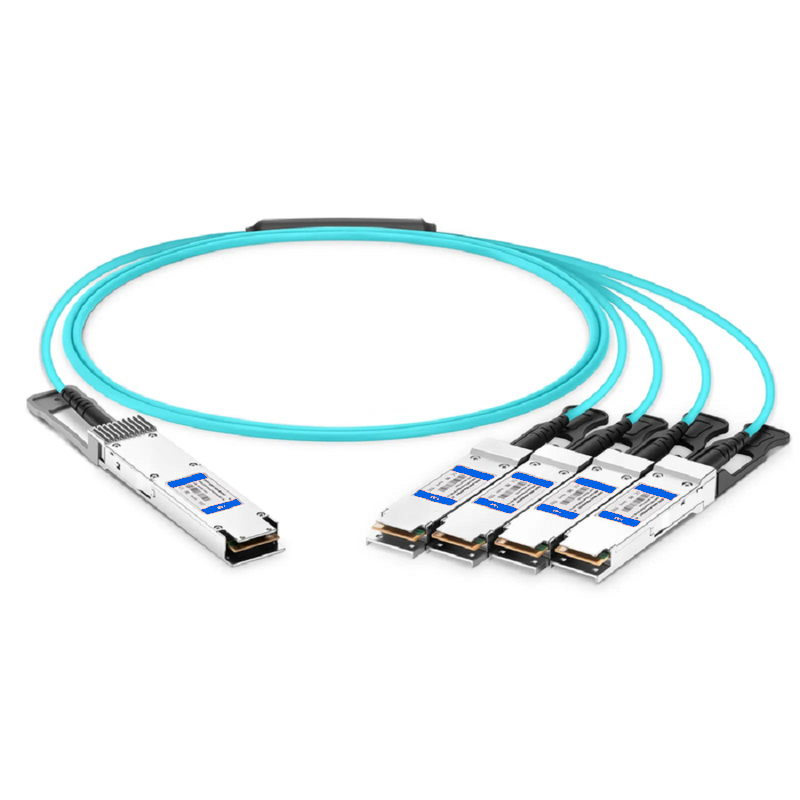 SFPS 15m (49ft) Generic Compatible 200G QSFP56 4 x 50G PAM4 to 4 x 50G SFP56 50G PAM4 Active Optical Breakout Cable