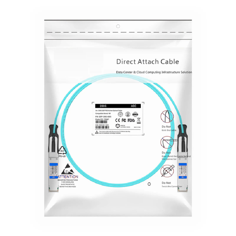 SFPS 15m (49ft) NVIDIA/Mellanox Compatible 800G OSFP 8 x 100G PAM4 Finned Top Ethernet Active Optical Cable
