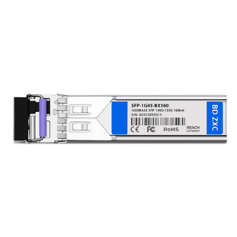 SFPS NVIDIA/Mellanox Compatible 1000BASE-BX-U SFP BiDi 1490nm-TX/1550nm-RX 160km DOM Simplex LC/UPC SMF Ethernet Optical Transceiver Module (Industrial)