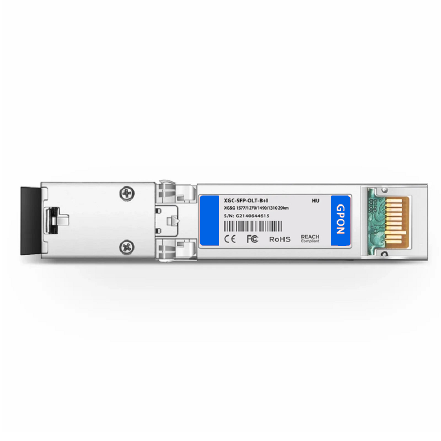SFPS HW Compatible XG-PON&GPON Combo OLT SFP+ 1577nm-TX/1270nm-RX and 1490nm-TX/1310nm-RX Class B+ 20km DOM Simplex SC/UPC SMF Optical Transceiver Module (Industrial)