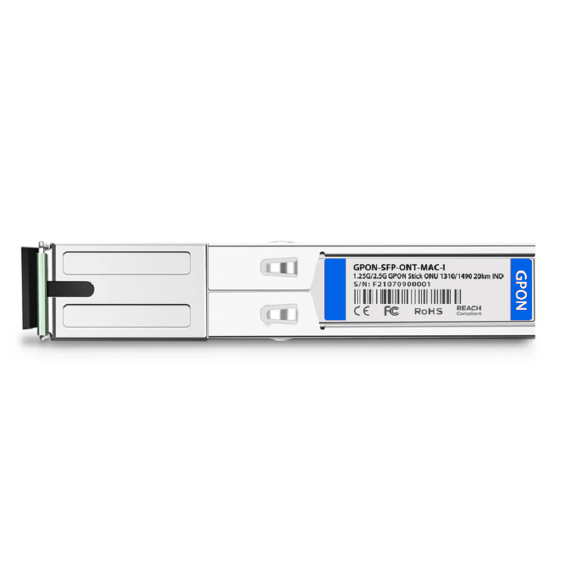 SFPS GPON ONU Stick with MAC SFP 1310nm-TX/1490nm-RX 1.244G-TX/2.488G-RX Class B+ 20km DOM Simplex SC/APC SMF Optical Transceiver Module (Industrial)