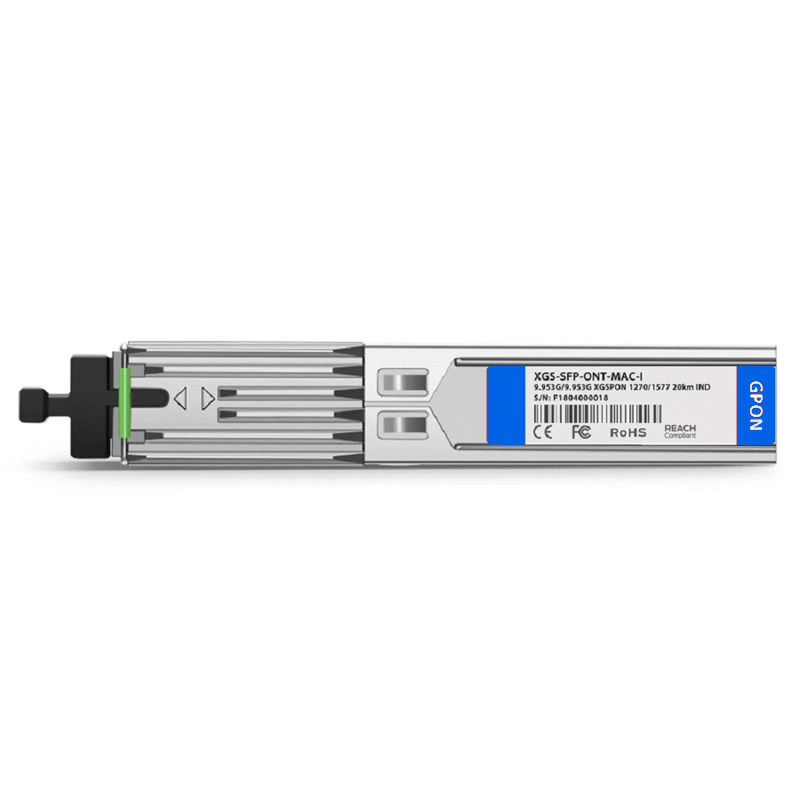 SFPS XGSPON ONU Stick with MAC SFP+ 1270nm-TX/1577nm-RX 9.953G-TX/9.953G-RX Class N1 20km DOM Simplex SC/APC SMF Optical Transceiver Module (Industrial)