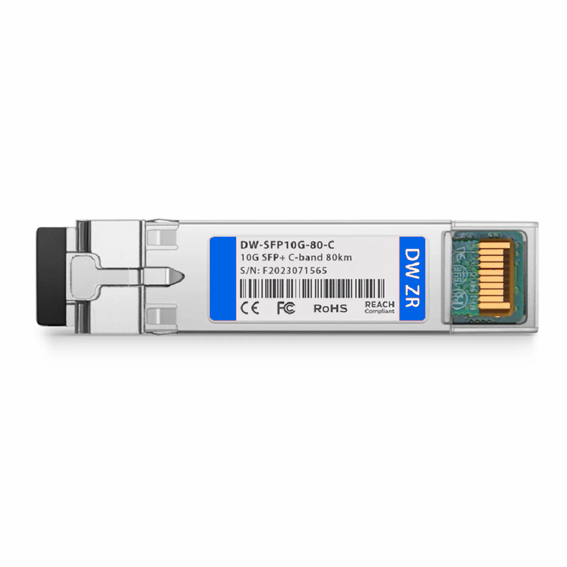 SFPS Cisco DWDM-SFP10G-C Compatible SFP+ 10G DWDM C-band Tunable 96Chs 50GHz 80km DOM Duplex LC/UPC SMF Optical Transceiver Module for Transmission
