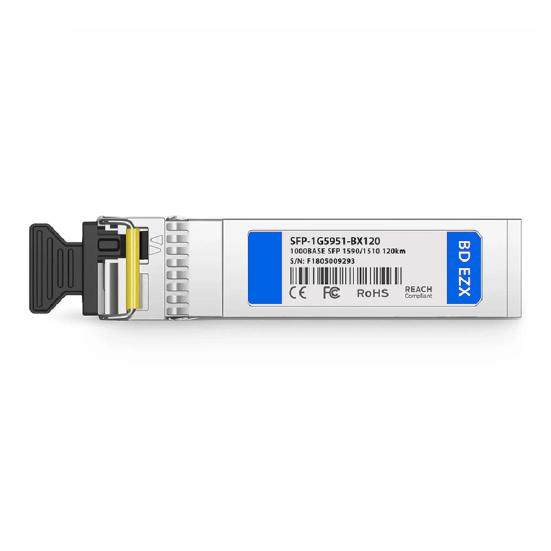 SFPS NETGEAR Compatible 1000BASE-BX-U SFP BiDi 1510nm-TX/1590nm-RX 120km DOM Simplex LC/UPC SMF Optical Transceiver Module