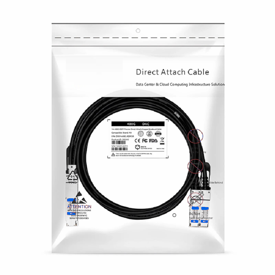 SFPS 1m (3ft) NVIDIA/Mellanox MCP7Y60-H001 Compatible 400G OSFP 8 x 50G PAM4 Finned Top to 2 x 200G QSFP56 4 x 50G PAM4 InfiniBand HDR Passive Direct Attach Copper Breakout Cable for Quantum-2 Switches and ConnectX-6 HCA