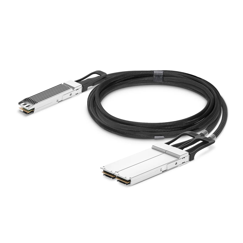 SFPS 2m (7ft) NVIDIA/Mellanox Compatible 800G OSFP 8 x 100G PAM4 Finned Top to 2 x 400G OSFP 4 x 100G PAM4 Flat Top InfiniBand NDR Active Electrical Copper Breakout Cable for Quantum-2 Switches and ConnectX-7 HCA