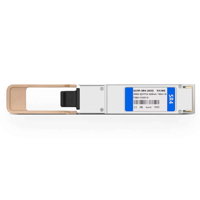 SFPS NVIDIA/Mellanox MMA1T00-HS Compatible 200GBASE-SR4 QSFP56 4 x 50G PAM4 850nm 100m DOM MPO-12/UPC MMF InfiniBand HDR Optical Transceiver Module for Quantum Switches and ConnectX-6 HCA