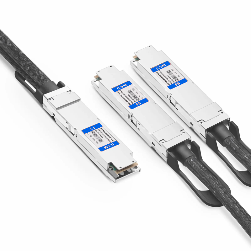 SFPS 0.5m (2ft) NVIDIA/Mellanox Compatible 800G OSFP 8 x 100G PAM4 Finned Top to 2 x 400G OSFP 4 x 100G PAM4 Flat Top InfiniBand NDR Passive Direct Attach Copper Breakout Cable for Quantum-2 Switches and ConnectX-7 HCA