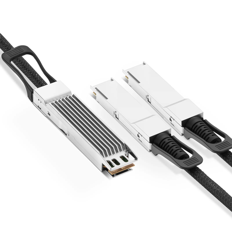 SFPS 1m (3ft) Cisco Compatible 800G Twin-port OSFP 8 x 100G PAM4 Finned Top to 2 x 400G QSFP112 4 x 100G PAM4 Active Electrical Breakout Cable