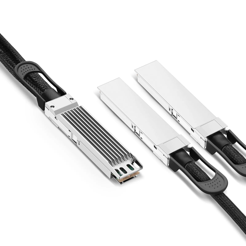 SFPS 2m (7ft) 800G OSFP 8 x 100G PAM4 Finned Top to 2 x 400G OSFP 4 x 100G PAM4 Flat Top Passive Direct Attach Copper Breakout Cable forFOSwitches
