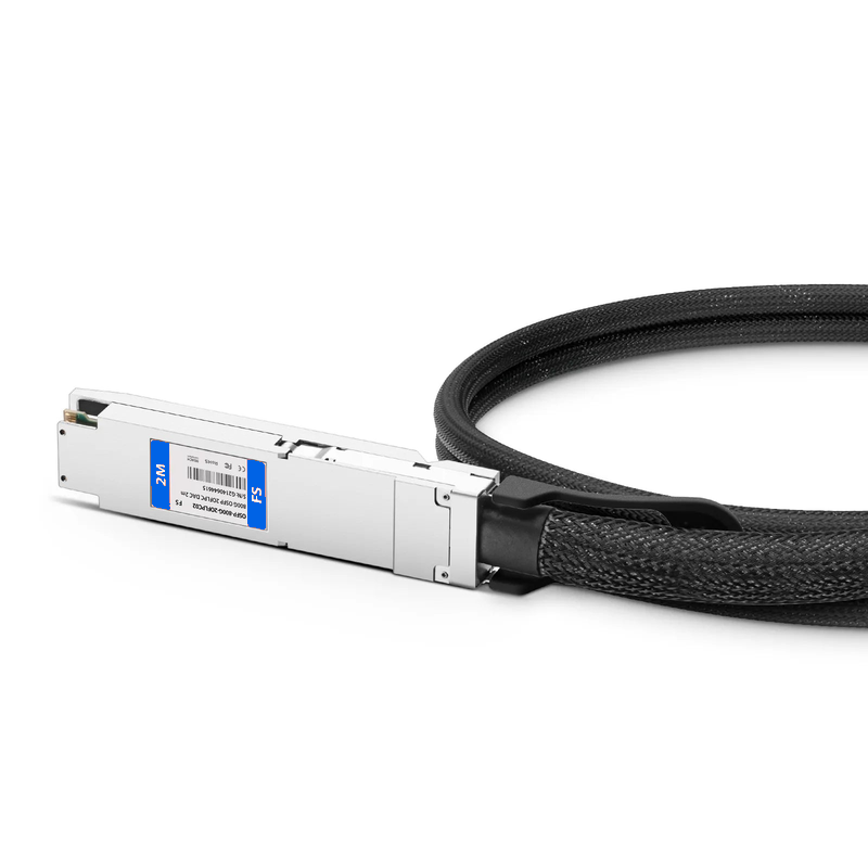 SFPS 2m (7ft) 800G OSFP 8 x 100G PAM4 Finned Top to 2 x 400G OSFP 4 x 100G PAM4 Flat Top Passive Direct Attach Copper Breakout Cable forFOSwitches