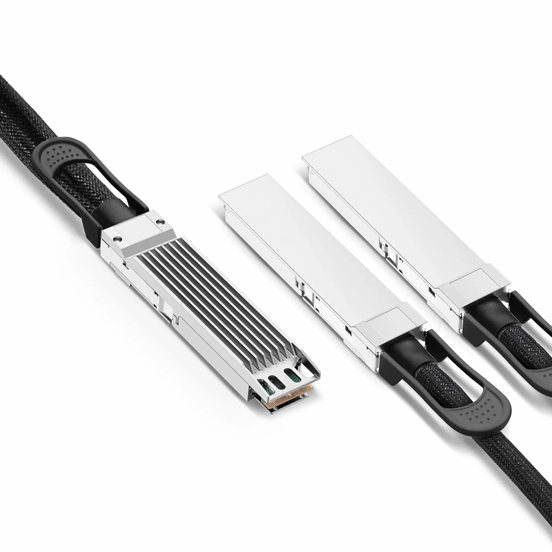 SFPS 2m (7ft) NVIDIA/Mellanox MCP7Y00-N002 Compatible 800G OSFP 8 x 100G PAM4 Finned Top to 2 x 400G OSFP 4 x 100G PAM4 Flat Top Ethernet Passive Direct Attach Copper Breakout Cable
