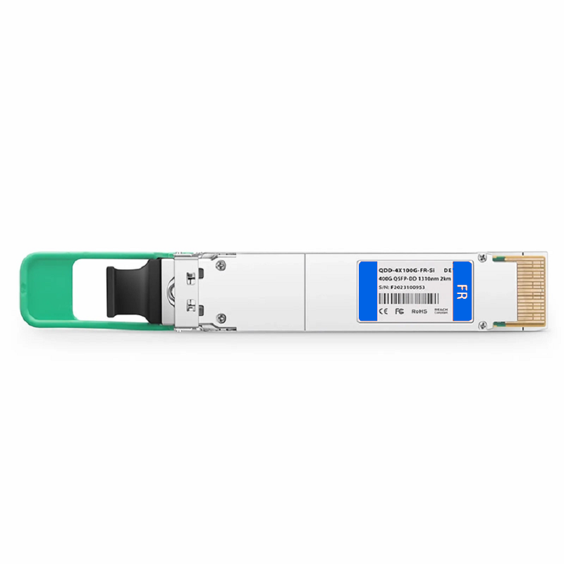 SFPS Juniper QDD-4X100G-FR Compatible 400GBASE-FR QSFP-DD 8 x 50G PAM4 1310nm 2km DOM MPO-12/APC SMF SiPh-Based Optical Transceiver Module, Breakout to 4 x 100G-FR