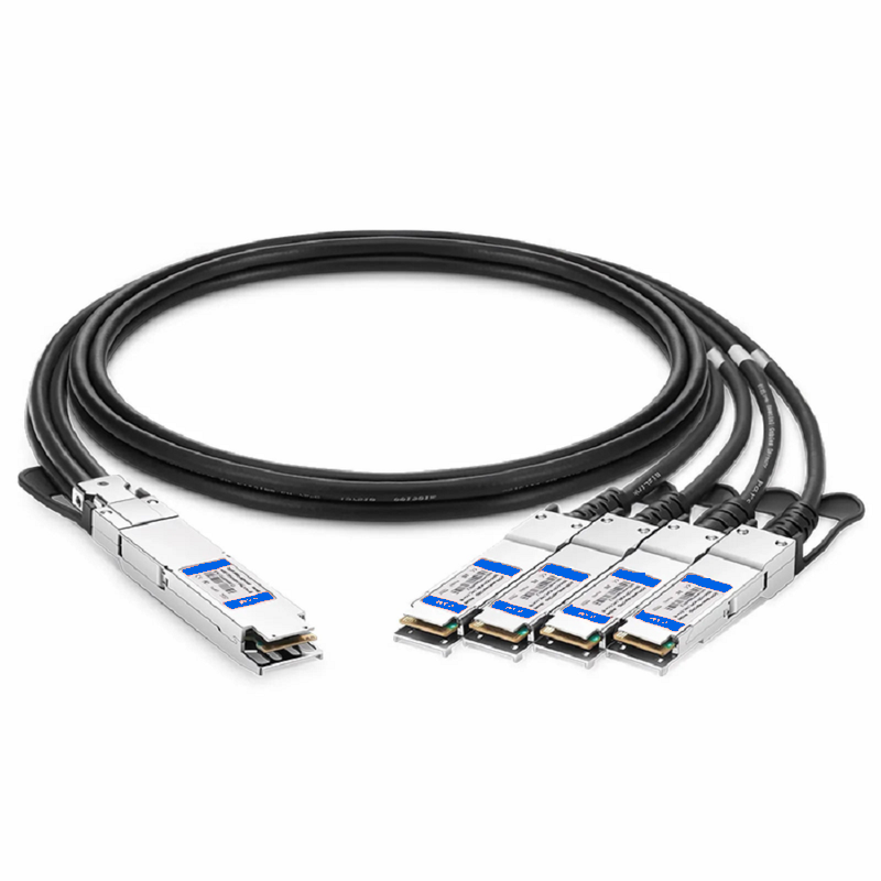 SFPS 2m (7ft) Arista Compatible 400G OSFP Finned Top to 4 x 100G QSFP56 2 x 50G PAM4 Passive Direct Attach Copper Breakout Cable