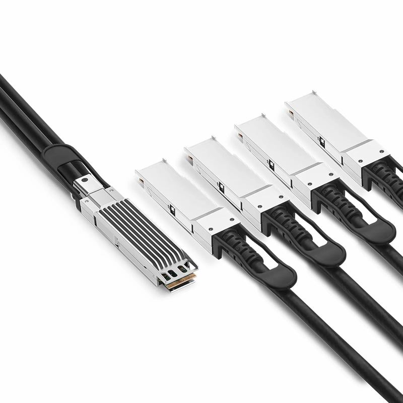 SFPS 0.5m (2ft) Arista Compatible 400G OSFP 8 x 50G PAM4 Finned Top to 4 x 100G QSFP56 2 x 50G PAM4 Passive Direct Attach Copper Breakout Cable