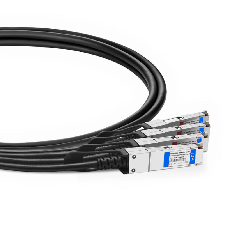 SFPS 3m (10ft) Broadcom Compatible 200G QSFP56 4 x 50G PAM4 to 4 x 50G SFP56 50G PAM4 Passive Direct Attach Copper Breakout Cable