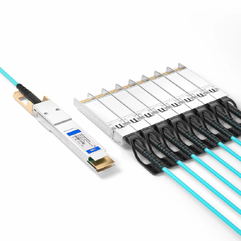 SFPS 1m (3ft) Generic Compatible 400G QSFP-DD 8 x 50G PAM4 to 8 x 50G SFP56 25G NRZ Active Optical Breakout Cable
