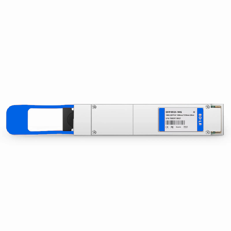 SFPS NVIDIA/Mellanox Compatible 100GBASE-BX20-D QSFP28 BiDi 4 x 25G NRZ 1310nm-TX/1280nm-RX 20km DOM Simplex LC/UPC SMF Ethernet Optical Transceiver Module