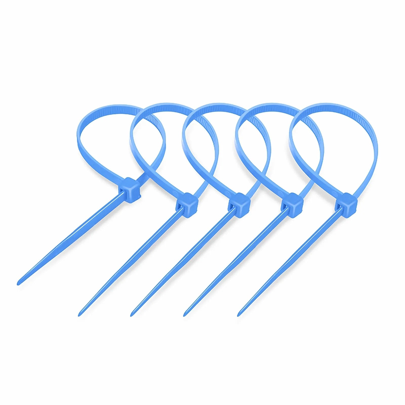 SFPS 100Pcs/Pack 8in.L x 0.18in.W Self-Locking Nylon Cable Ties, Blue