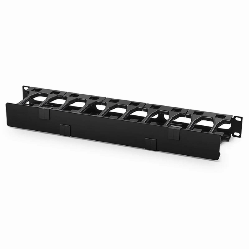 SFPS Horizontal Single Sided Steel Manager, 1RU, Finger Duct with Cover, 4.44 in. Depth