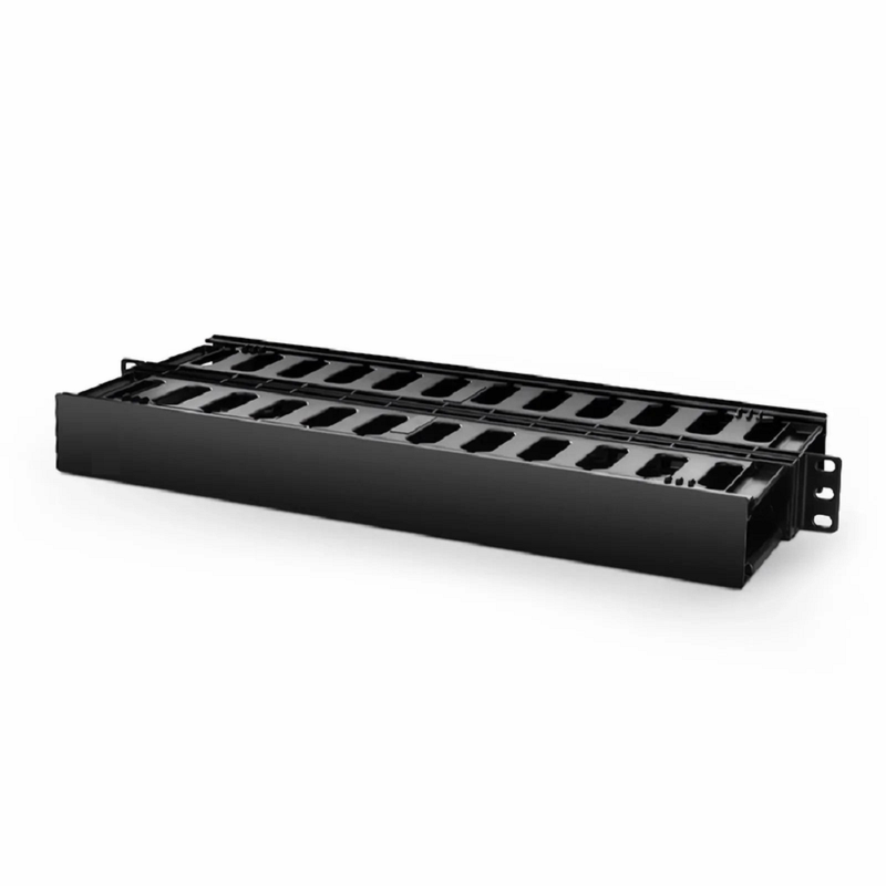 SFPS Horizontal Dual Sided Manager, 1RU, Finger Duct with Cover, 6.85 in. Depth