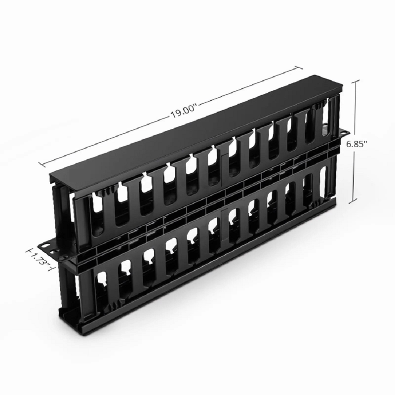 SFPS Horizontal Dual Sided Manager, 1RU, Finger Duct with Cover, 6.85 in. Depth