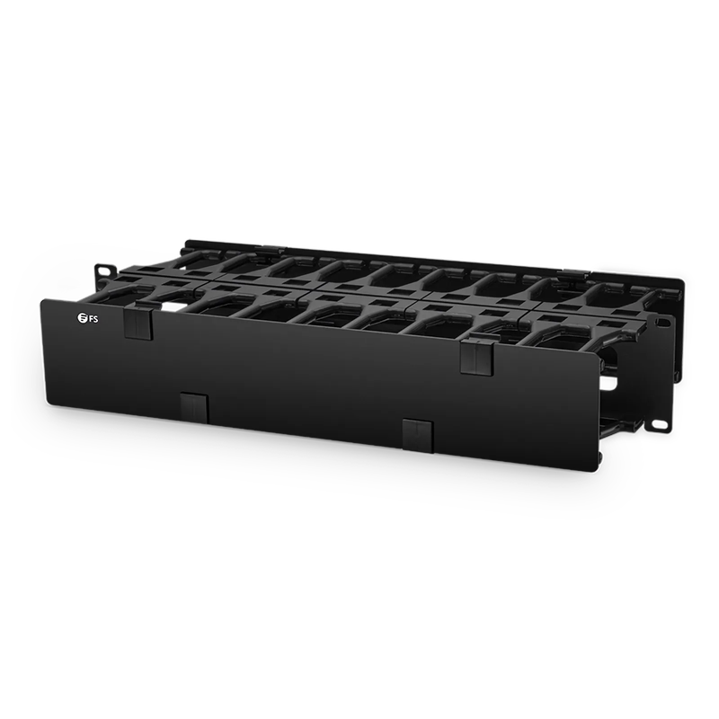 SFPS Horizontal Dual Sided Steel Manager, 2RU, Finger Duct with Cover, 9.1 in. Depth