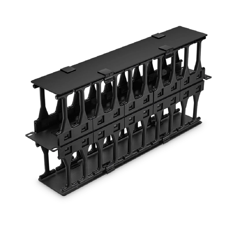 SFPS Horizontal Dual Sided Steel Manager, 2RU, Finger Duct with Cover, 9.1 in. Depth