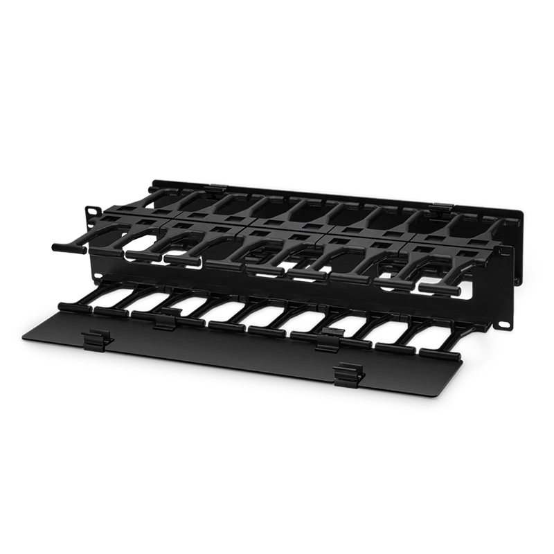 SFPS Horizontal Dual Sided Steel Manager, 2RU, Finger Duct with Cover, 9.1 in. Depth