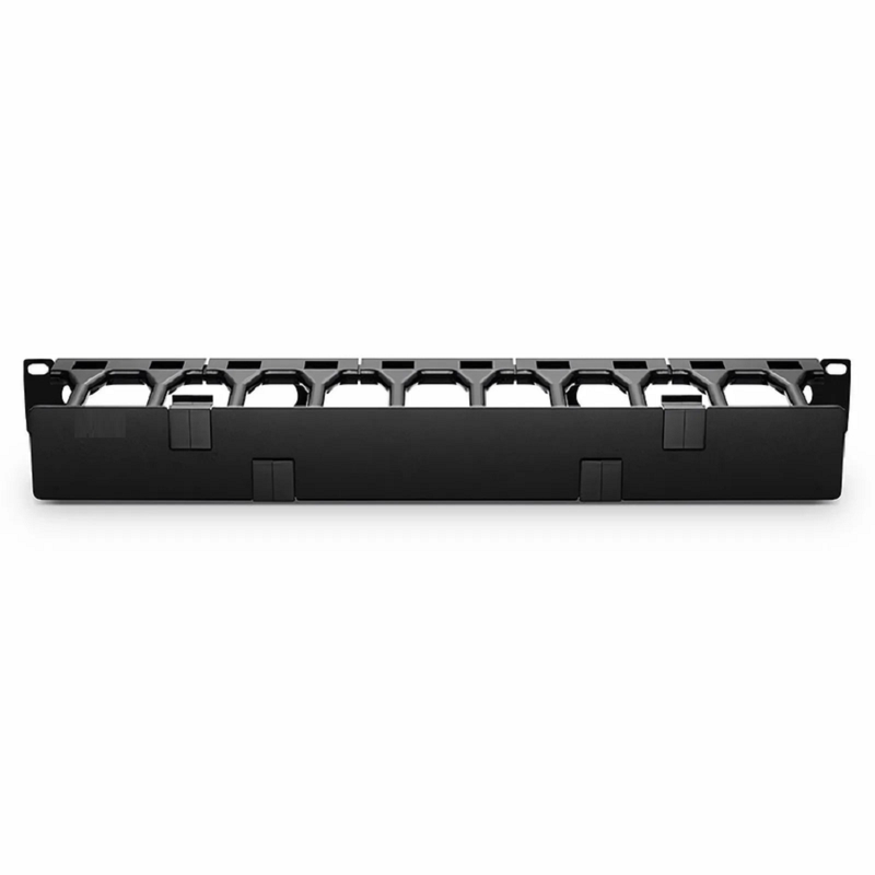 SFPS Horizontal Single Sided Steel Manager, 1RU, Finger Duct with Cover, 4.44 in. Depth