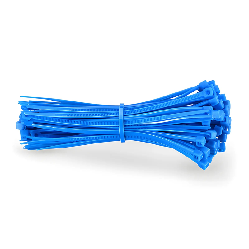 SFPS 100-Pack 4in.L x 0.1in.W Self-Locking Nylon Cable Ties, Blue