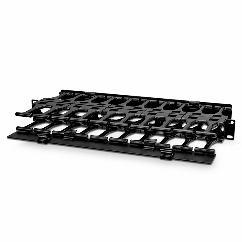 SFPS Horizontal Dual Sided High Capacity Cable Manager, 1RU, Finger Duct with Cover, 9.07 in. Depth