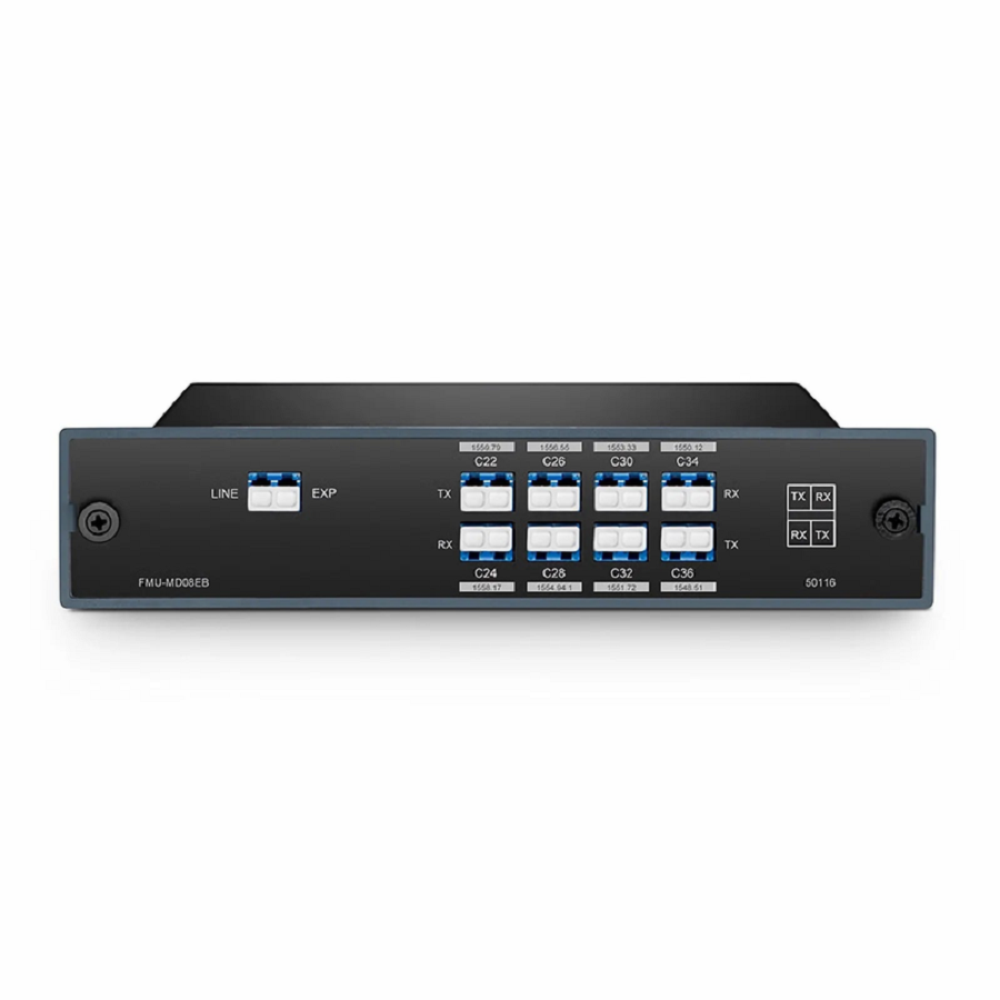 SFPS 8 Channels DWDM Mux Demux, 100GHz C22-C36, with Expansion Port, 4.2dB Typical IL, LC/UPC, Single Fiber, Side-B, FMU Plug-in Module