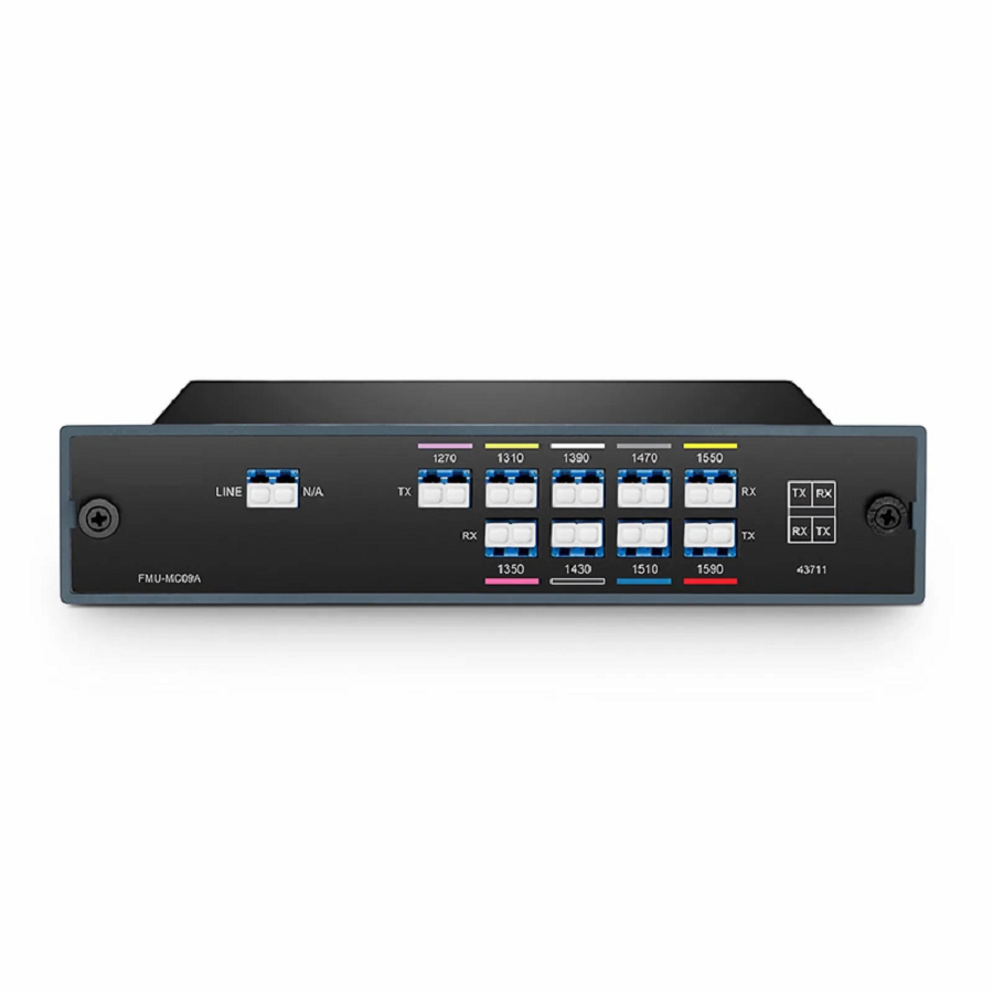 SFPS 9 Channels CWDM Mux Demux, 1270-1590nm, 2.4dB Typical IL, LC/UPC, Single Fiber, Side-A, FMU Plug-in Module