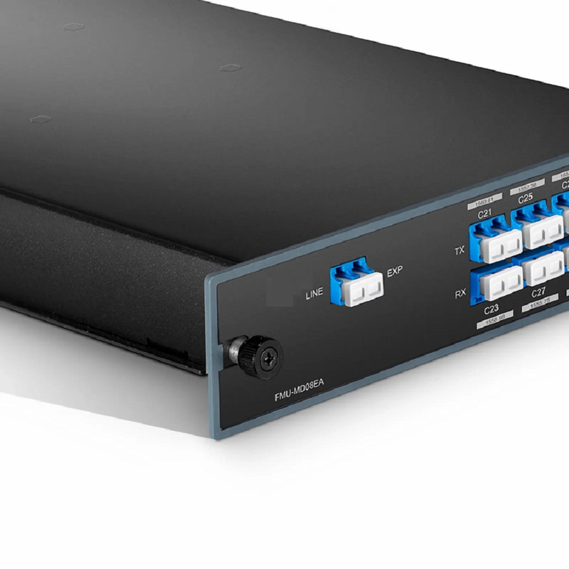 SFPS 8 Channels CWDM Mux Demux, 1470-1610nm, with Monitor and Expansion Port, 2.0dB Typical IL, LC/UPC, Dual Fiber, FMU Plug-in Module