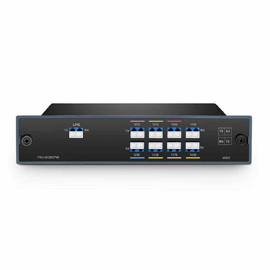 SFPS 8 Channels CWDM Mux Demux, 1270-1450nm (Skip 1390, 1410nm), 2.5dB Typical IL, LC/UPC, Dual Fiber, FMU Plug-in Module