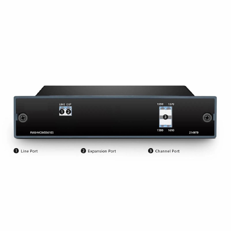 SFPS 4 Channels CWDM Mux or Demux, 1550-1610nm, with Expansion Port, 1.5dB Typical IL, LC/UPC, Single Fiber, FMU Plug-in Module