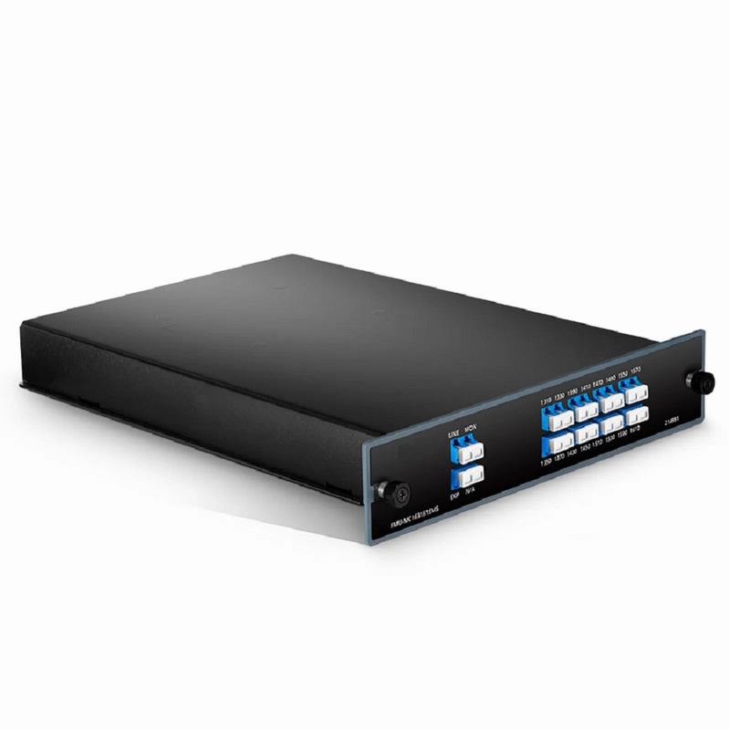 SFPS 4 Channels CWDM Mux or Demux, 1550-1610nm, with Expansion Port, 1.5dB Typical IL, LC/UPC, Single Fiber, FMU Plug-in Module