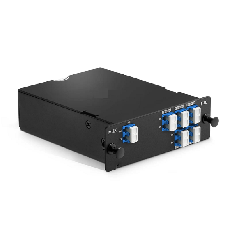 SFPS 8 Channels DWDM Mux or Demux, 100GHz C21-C28, with Monitor and Expansion Port, 2.75dB Typical IL, LC/UPC, Single Fiber, High Density, FHDA Plug-in Module
