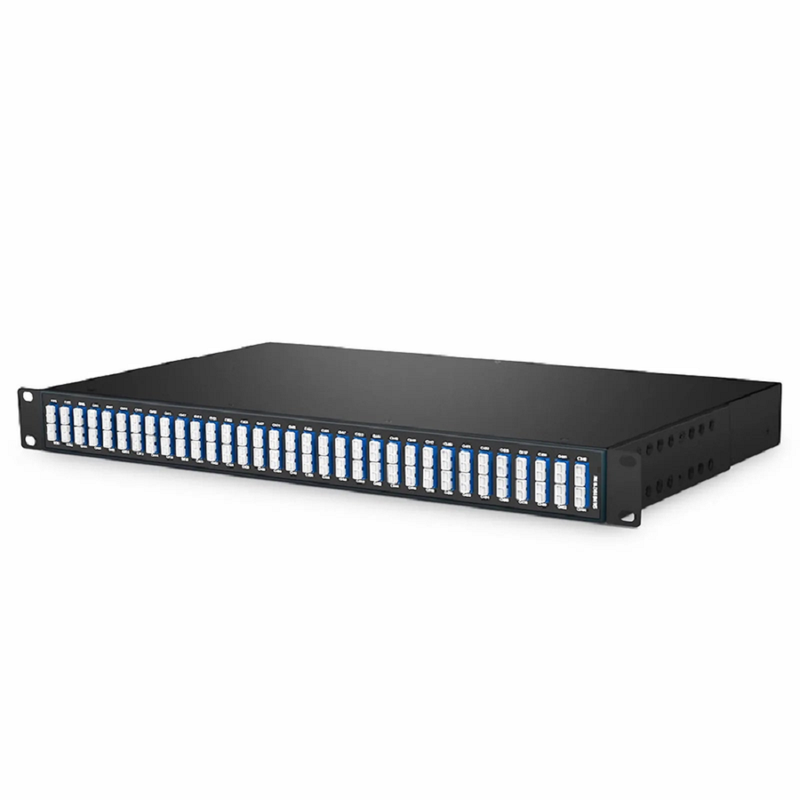 SFPS 64 Channels DWDM Mux Demux, Super C-band 75GHz 191.3625-196.0875THz, with Monitor Port, 5.8dB Typical IL, LC/UPC, Dual Fiber, FMU 1U Rack Mount