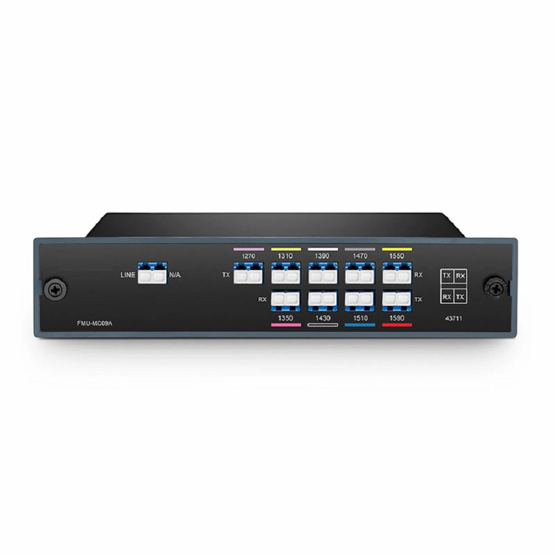 SFPS 9 Channels CWDM Mux Demux, 1270-1590nm, 2.4dB Typical IL, LC/UPC, Single Fiber, Side-A, FMU Plug-in Module