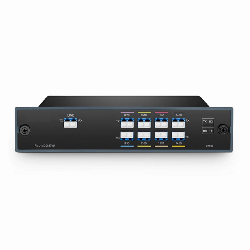 SFPS 8 Channels CWDM Mux Demux, 1270-1450nm (Skip 1390, 1410nm), 2.5dB Typical IL, LC/UPC, Dual Fiber, FMU Plug-in Module