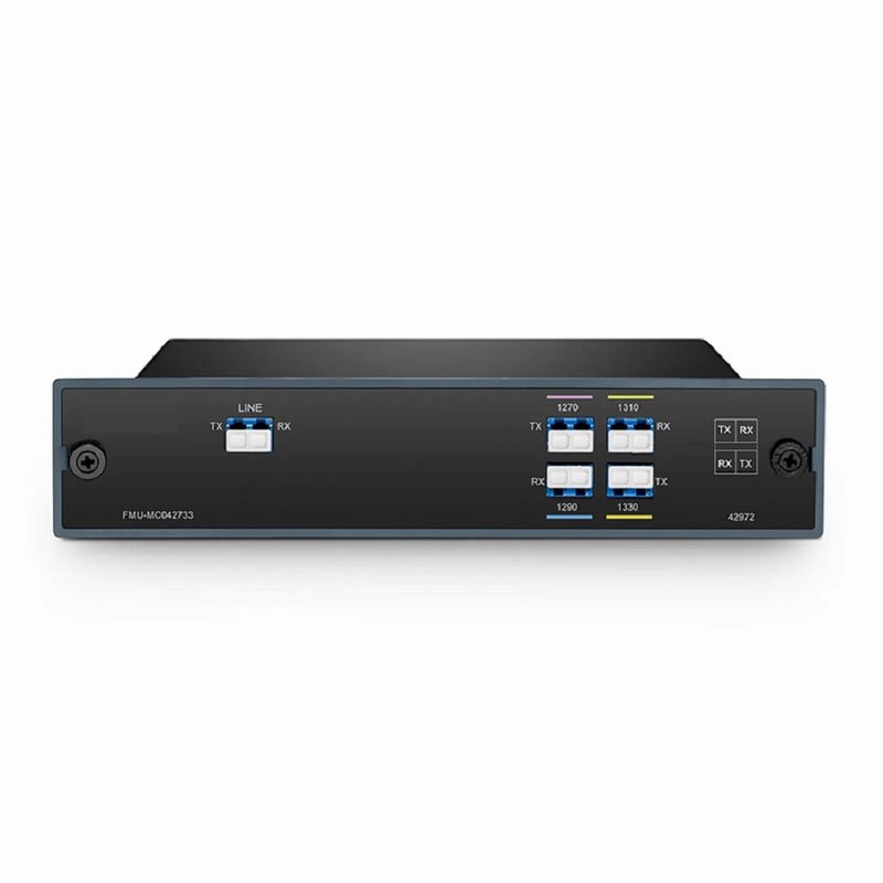 SFPS 4 Channels CWDM Mux Demux, 1270-1330nm, 1.0dB Typical IL, LC/UPC, Dual Fiber, FMU Plug-in Module