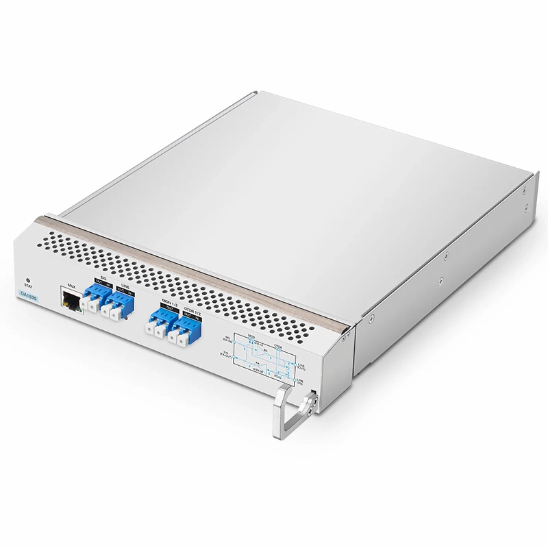 SFPS D7000 OA1835, DWDM EDFA Bidirectional Amplifier with PA 22-35dB and BA 8-18dB Gain, 21.5dBm Output for D7000 Series Managed Chassis, with Built in OSC, VOA